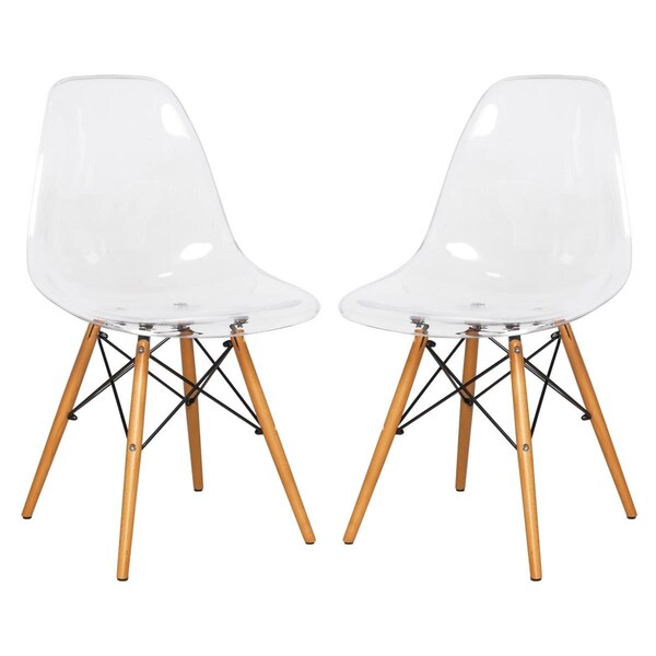 Kd 32.40 in. Dover Molded Side Chair Clear - Set of 2 KD3026941 - main